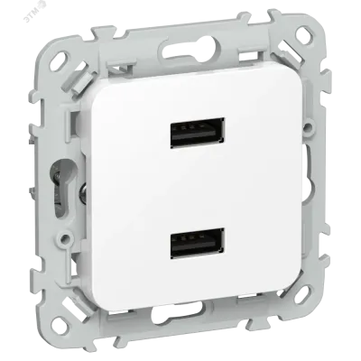FLITE Розетка USB A+A 3,1А РЮ-2-ФлБ белый IEK