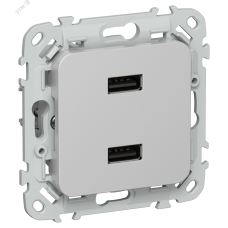 FLITE Розетка USB A+A 3,1А РЮ-2-ФлА алюминий IEK