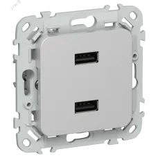 FLITE Розетка USB A+A 3,1А РЮ-2-ФлА алюминий IEK