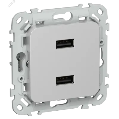 FLITE Розетка USB A+A 3,1А РЮ-2-ФлА алюминий IEK