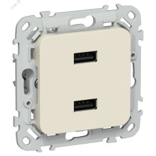 FLITE Розетка USB A+A 3,1А РЮ-2-ФлСл сливочный IEK