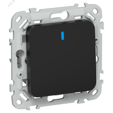 FLITE Выключатель 1-клавишный с индикацией 10А ВС11-1-1-ФлЧ черный IEK