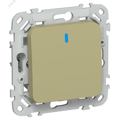 FLITE Выключатель 1-клавишный с индикацией 10А ВС11-1-1-ФлО оливковый IEK