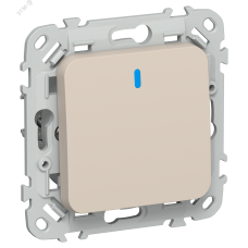 FLITE Выключатель 1-клавишный с индикацией 10А ВС11-1-1-ФлЛ льняной IEK