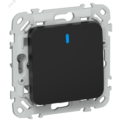 FLITE Выключатель 1-клавишный проходной с индикацией 10А ВС61-1-1-ФлЧ черный IEK