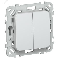 FLITE Выключатель 2-клавишный 10А ВС12-1-0-ФлЖ жемчуг IEK