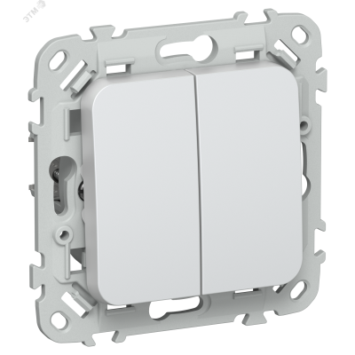 FLITE Выключатель 2-клавишный 10А ВС12-1-0-ФлЖ жемчуг IEK