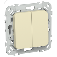 FLITE Выключатель 2-клавишный 10А ВС12-1-0-ФлН навахо IEK