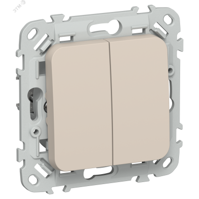 FLITE Выключатель 2-клавишный 10А ВС12-1-0-ФлЛ льняной IEK