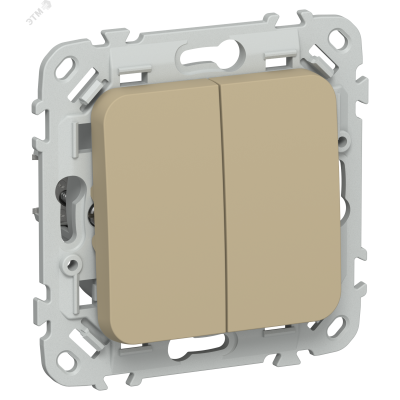 FLITE Выключатель 2-клавишный проходной 10А ВС62-1-0-ФлХ хаки IEK