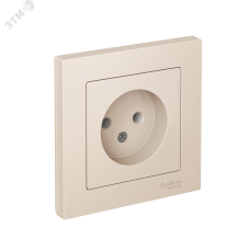 Розетка ATLASDESIGN без заземления 16А в сборе бежевый