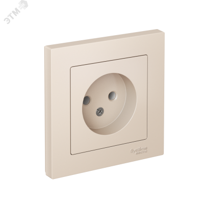 Розетка ATLASDESIGN без заземления 16А в сборе бежевый