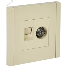 FORTE&PIANO Розетка двойная TV+RJ45 кат.5E FP436 ваниль IEK