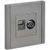 FORTE&PIANO Розетка двойная TV+RJ45 кат.5E FP536 сталь IEK