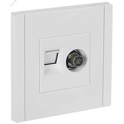 FORTE&PIANO Розетка двойная TV+RJ45 кат.6 FP237 белый IEK