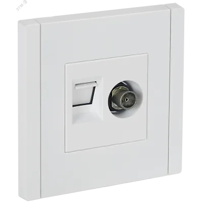 FORTE&PIANO Розетка двойная TV+RJ45 кат.6 FP237 белый IEK