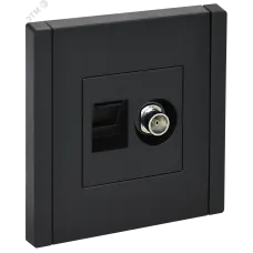 FORTE&PIANO Розетка двойная TV+RJ45 кат.6 FP137 черный IEK