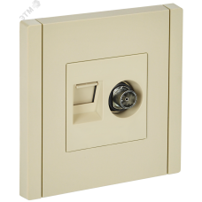 FORTE&PIANO Розетка двойная TV+RJ45 кат.6 FP437 ваниль IEK