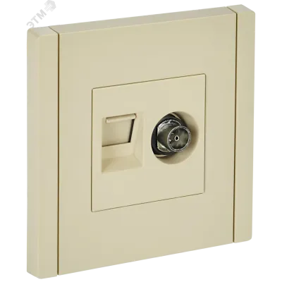 FORTE&PIANO Розетка двойная TV+RJ45 кат.6 FP437 ваниль IEK