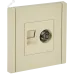 FORTE&PIANO Розетка двойная TV+RJ45 кат.6 FP437 ваниль IEK