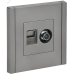 FORTE&PIANO Розетка двойная TV+RJ45 кат.6 FP537 сталь IEK