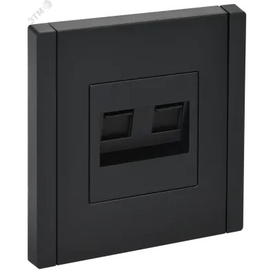 FORTE&PIANO Розетка компьютерная двойная RJ45 кат.6 FP134 черный IEK