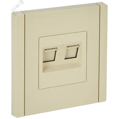 FORTE&PIANO Розетка компьютерная двойная RJ45 кат.6 FP434 ваниль IEK
