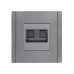 FORTE&PIANO Розетка компьютерная двойная RJ45 кат.6 FP534 сталь IEK