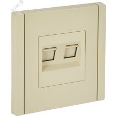 FORTE&PIANO Розетка двойная RJ11+RJ45 кат.5E FP435 ваниль IEK