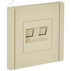FORTE&PIANO Розетка двойная RJ11+RJ45 кат.5E FP435 ваниль IEK