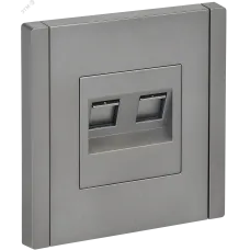 FORTE&PIANO Розетка двойная RJ11+RJ45 кат.5E FP535 сталь IEK
