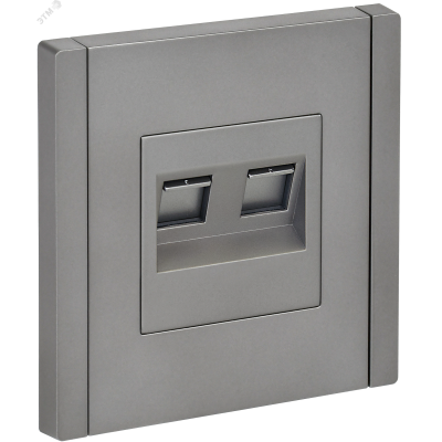 FORTE&PIANO Розетка двойная RJ11+RJ45 кат.5E FP535 сталь IEK
