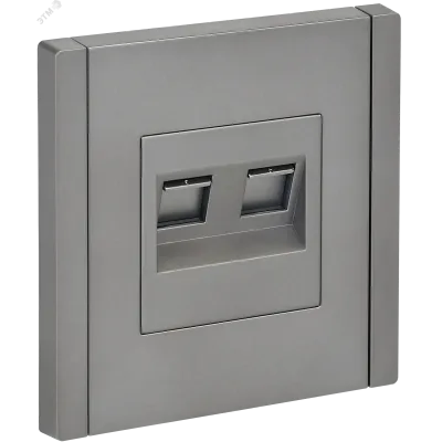 FORTE&PIANO Розетка двойная RJ11+RJ45 кат.5E FP535 сталь IEK
