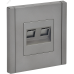 FORTE&PIANO Розетка двойная RJ11+RJ45 кат.5E FP535 сталь IEK