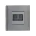 FORTE&PIANO Розетка двойная RJ11+RJ45 кат.5E FP535 сталь IEK
