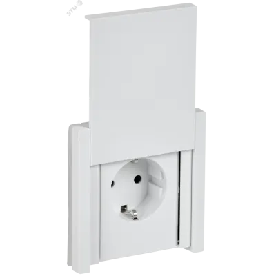 FORTE&PIANO Розетка 1-местная с заземлением с защитными шторками и крышкой безвинтовое крепление 16А IP44 FP219 белый IEK