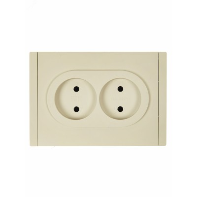 FORTE&PIANO Розетка 2-местная без заземления с защитными шторками безвинтовое крепление 10А FP425 ваниль IEK