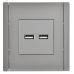 FORTE&PIANO Розетка USB A+A 3,1А FP549 сталь IEK