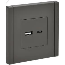 FORTE&PIANO Розетка USB A+C 18Вт FP351 серый IEK