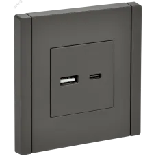 FORTE&PIANO Розетка USB A+C 18Вт FP351 серый IEK