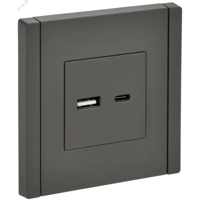 FORTE&PIANO Розетка USB A+C 18Вт FP351 серый IEK