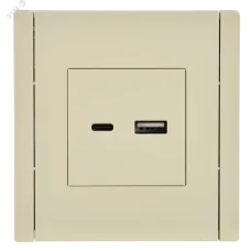 FORTE&PIANO Розетка USB A+C 18Вт FP451 ваниль IEK