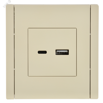 FORTE&PIANO Розетка USB A+C 18Вт FP451 ваниль IEK