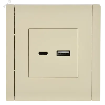 FORTE&PIANO Розетка USB A+C 18Вт FP451 ваниль IEK