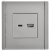 FORTE&PIANO Розетка USB A+C 18Вт FP551 сталь IEK