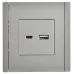 FORTE&PIANO Розетка USB A+C 18Вт FP551 сталь IEK