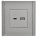 FORTE&PIANO Розетка USB A+C 3,1А FP550 сталь IEK