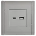 FORTE&PIANO Розетка USB A+C 3,1А FP550 сталь IEK