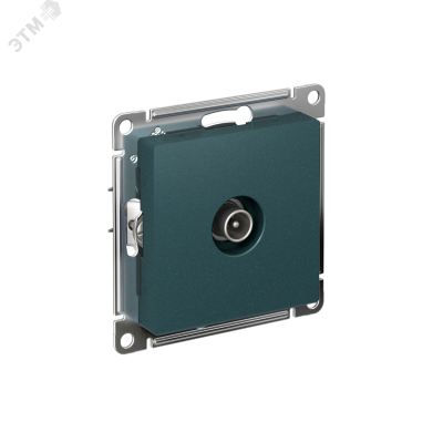 Розетка ATLASDESIGN TV проходная 4DB механизм изумруд