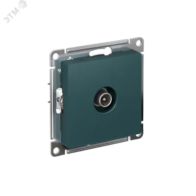 Розетка ATLASDESIGN TV проходная 4DB механизм изумруд